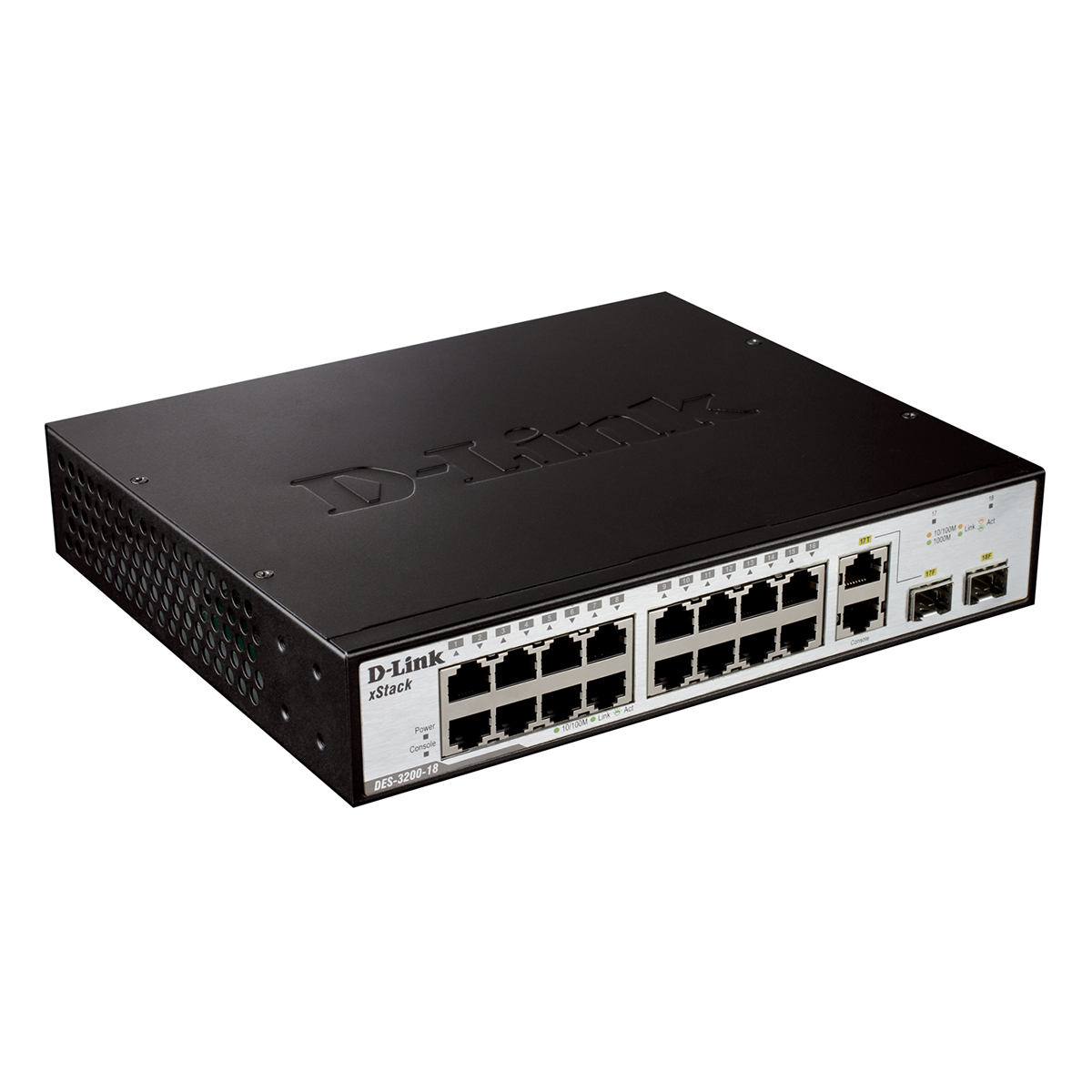 سوئیچ شبکه مدیریتی 16 پورت + 2 پورت SFP دی لینک مدل DES-3200-18-3